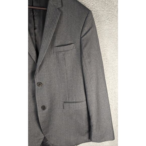 Neil Barrett Sport Coat Wool Notch Lapel‎ Mens 40 Gray Pinstripe Italian Blazer - Picture 13 of 15